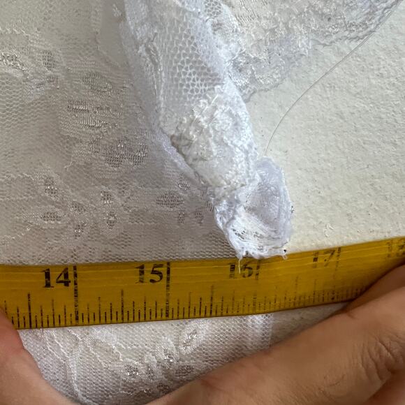 White Lace Top Y2K 2000s Coquette Balletcore Fairycore Small - Picture 7 of 7